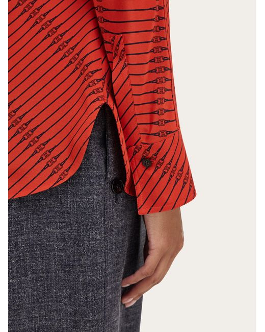 Ferragamo Red Silk Shirt