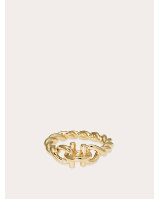 Ferragamo Natural Gancini Twisted Ring (50Mm)