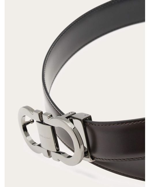 Ferragamo White Reversible And Adjustable Gancini Belt for men
