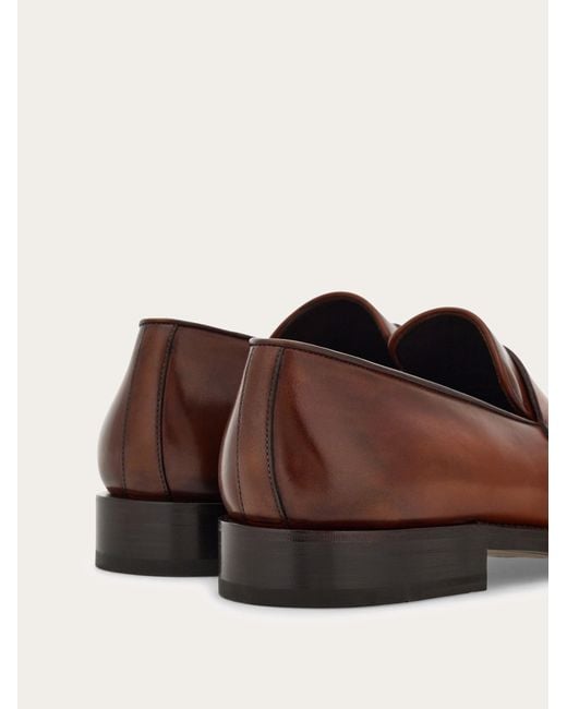 Ferragamo Brown Tramezza Penny Loafer for men
