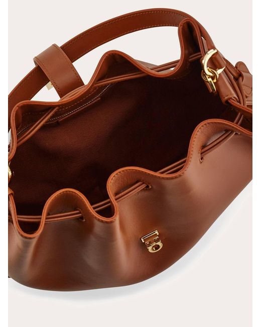 Ferragamo Brown Hug Bucket Bag