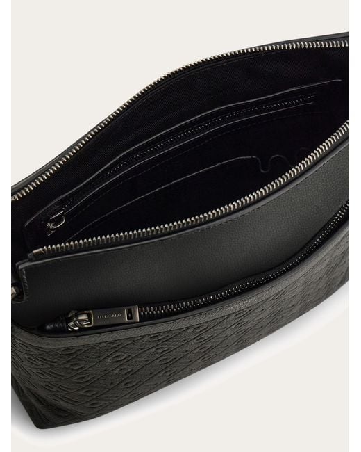 Ferragamo Black Monogram Messenger Bag for men