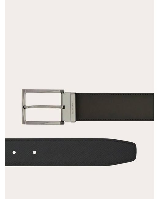 Ferragamo Black Reversible And Adjustable Belt for men