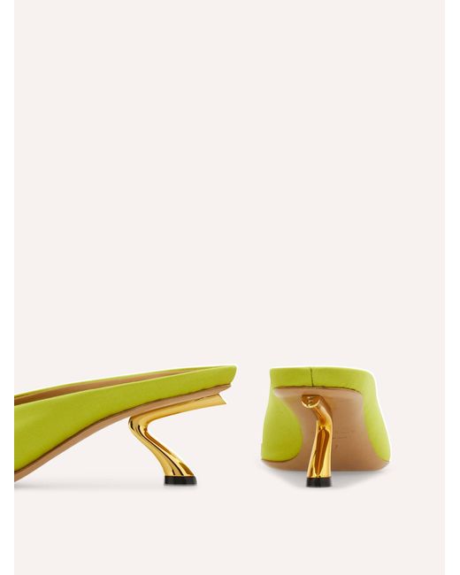 Ferragamo Yellow S-Shaped Heel Mule .5