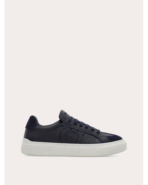 Ferragamo Blue Gancini Sneaker for men