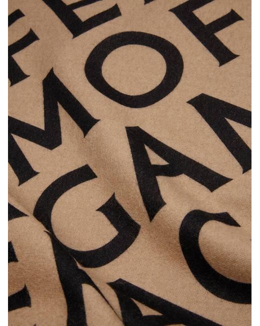 Ferragamo Natural Double Scarf With Lettering