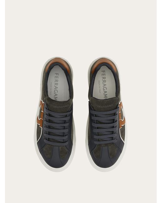 Ferragamo White Gancini Sneaker for men
