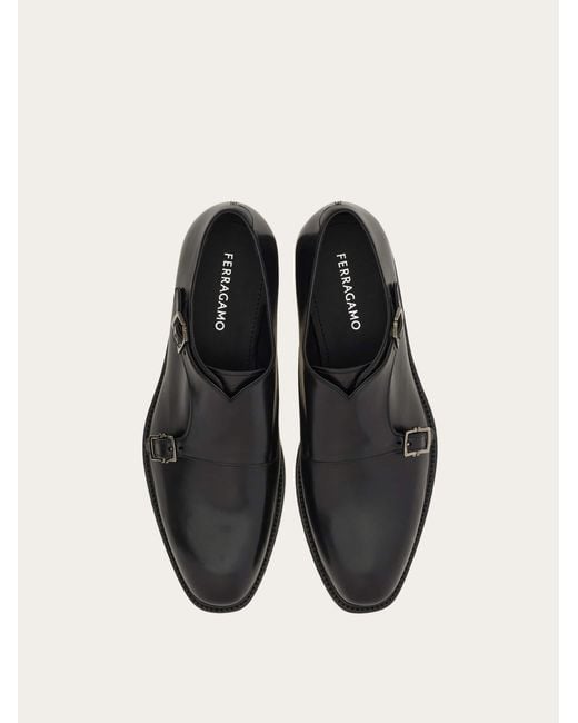 Ferragamo White Double Monkstrap for men