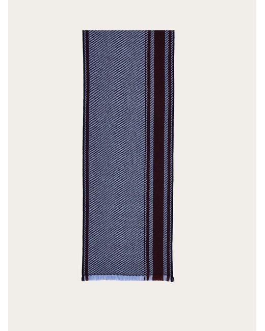 Ferragamo Blue Cashmere Scarf for men