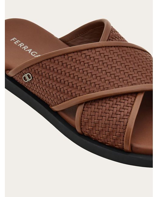 Ferragamo Brown Gancini Ornament Sandal for men
