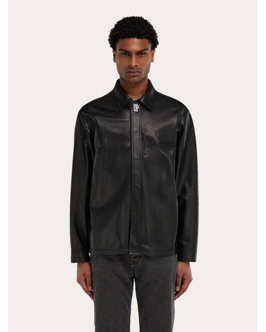 Ferragamo Black Nappa Over Shirt for men