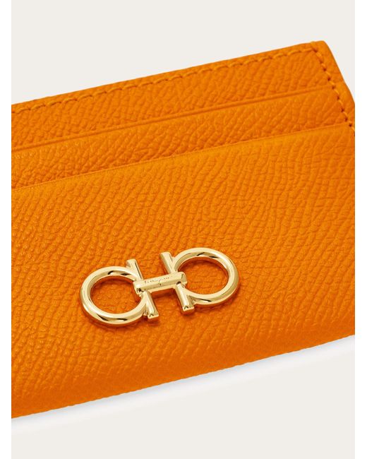 Ferragamo Orange Damen Gancini Kreditkartenetui