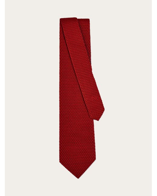 Ferragamo Red Silk And Cashmere Tie for men