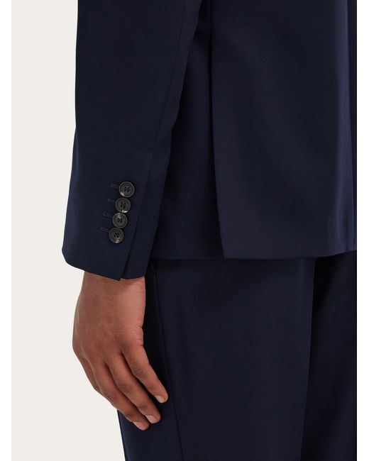 Ferragamo Blue Wool And Cashmere Faille Suit for men