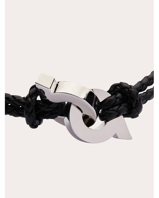 Ferragamo White Bracelet With Intertwined Gancini (20Cm) for men