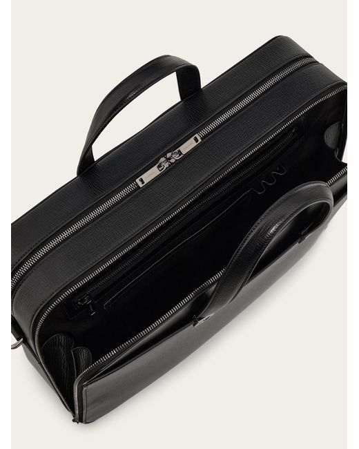 Ferragamo Black Gancini Briefcase for men