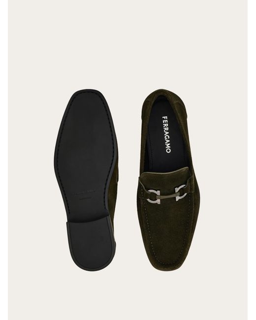 Ferragamo White Gancini Ornament Moccasin for men