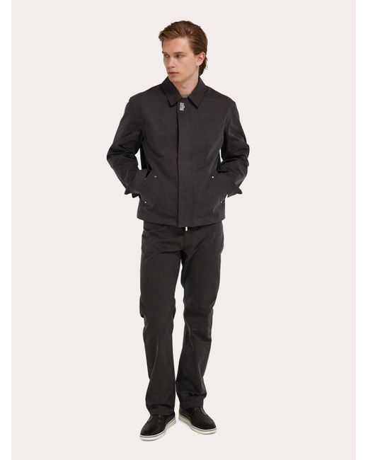 Ferragamo Black Washed Canvas Blouson for men
