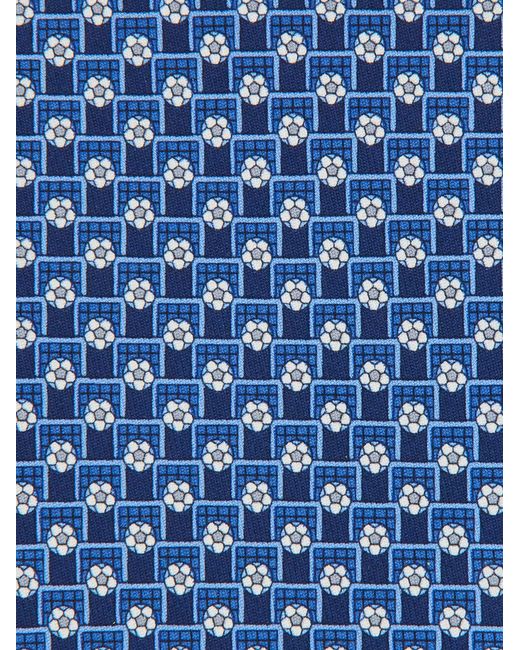 Ferragamo Herren Seidenkrawatte Mit Fußball-Print in Blue für Herren