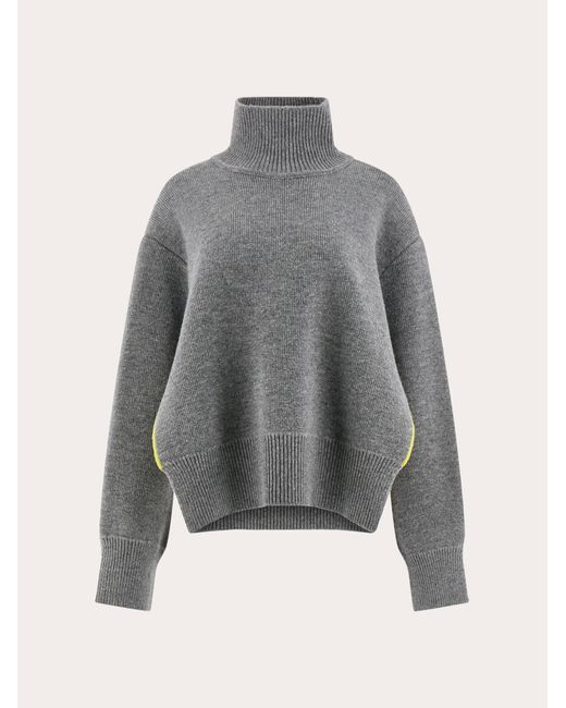 Ferragamo Gray Poncho Style Layered Sweater