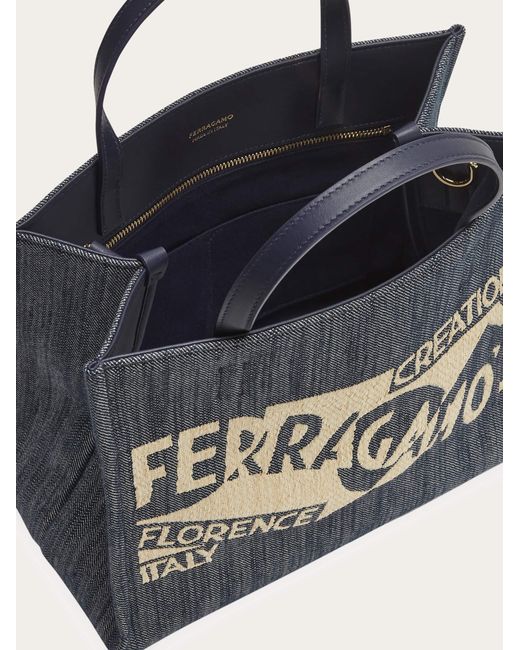 Ferragamo Blue Tote Bag With Logo (s)