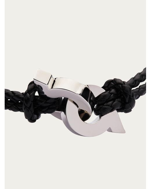 Ferragamo White Bracelet With Intertwined Gancini (20Cm) for men