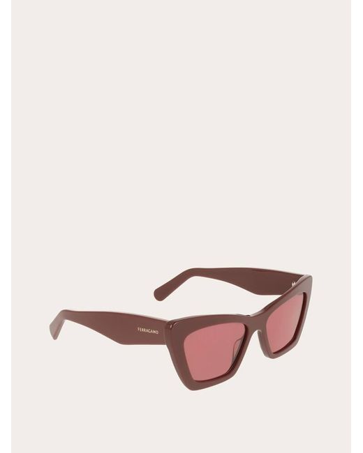 Ferragamo Pink Butterfly Frame Sunglasses