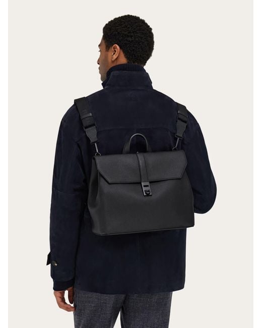 Ferragamo Black Hug Buckle 3-In-1 Bag for men