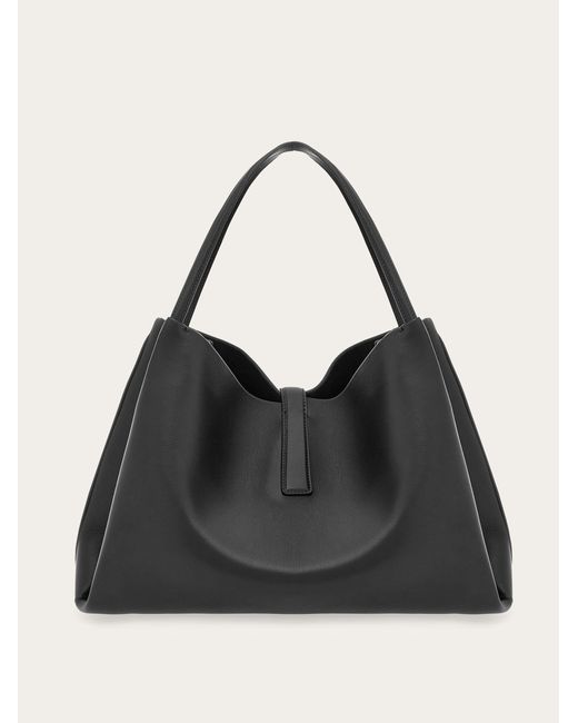 Ferragamo Black Mia Tote Bag (L)