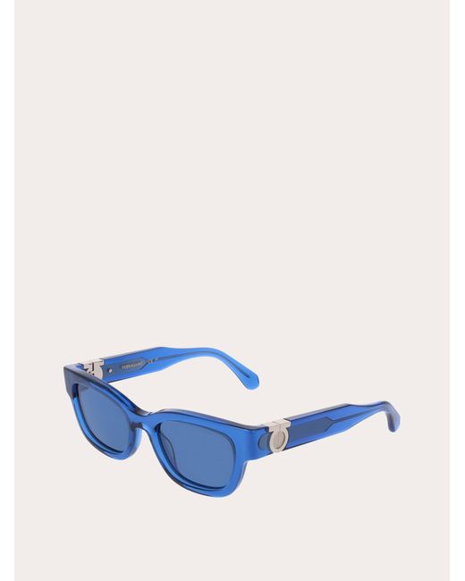 Ferragamo Blue Rectangular Frame Sunglasses