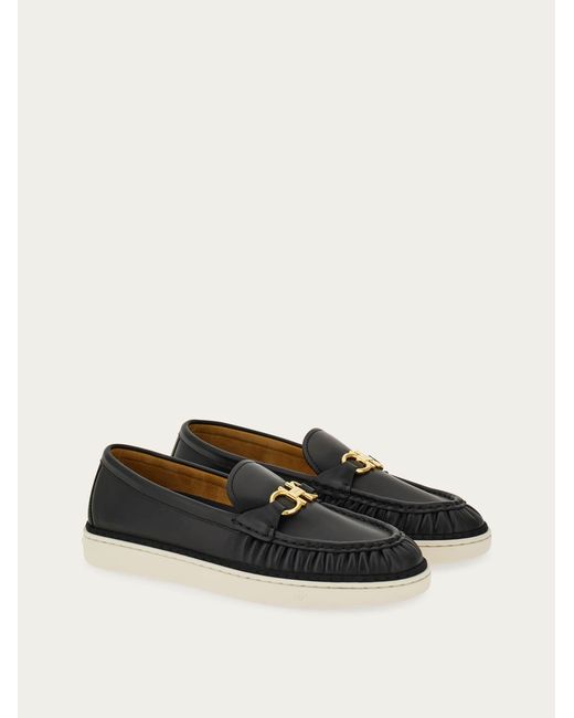 Ferragamo White Gancini Ornament Loafer .5