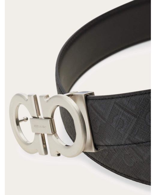 Ferragamo White Reversible And Adjustable Gancini Belt for men
