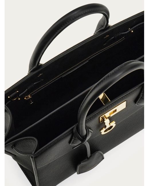 Ferragamo Black New Studio Soft Bag (M)