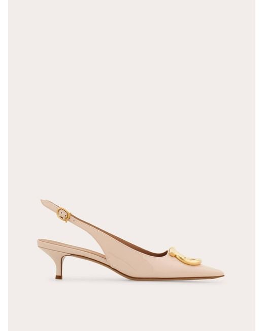 Ferragamo Natural Maxi Gancini Slingback Pump .5