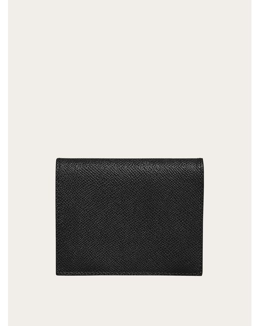 Ferragamo Black Ferragamo Gancini Leather Compact French Wallet