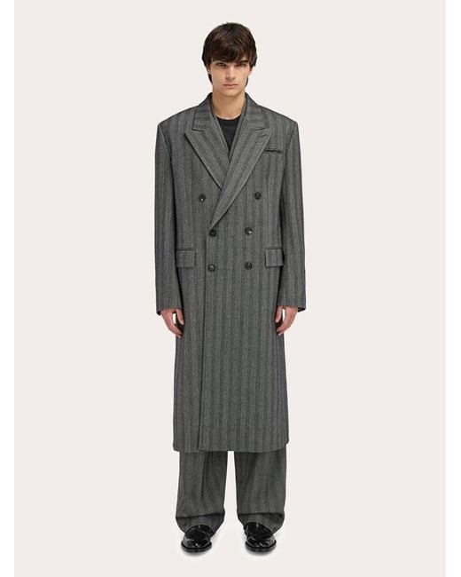 Uomo Cappotto Doppio Petto di Ferragamo in Gray da Uomo