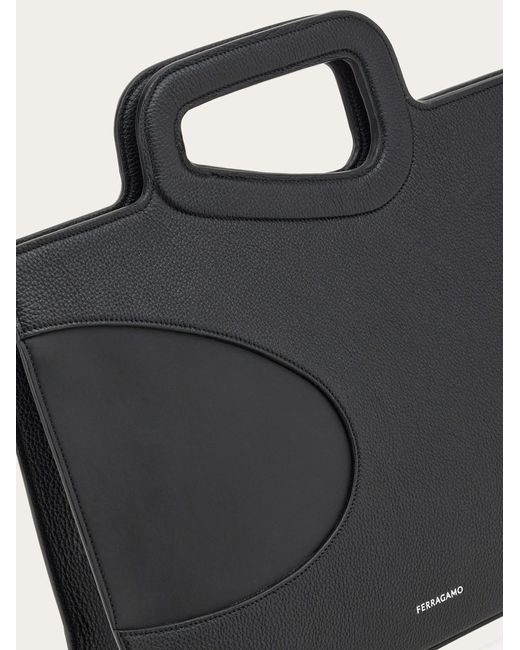 Ferragamo Black Business Bag With Cut-Out Detailing for men