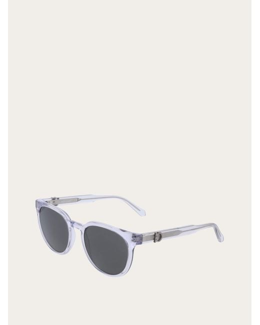 Ferragamo Blue Round Frame Sunglasses for men