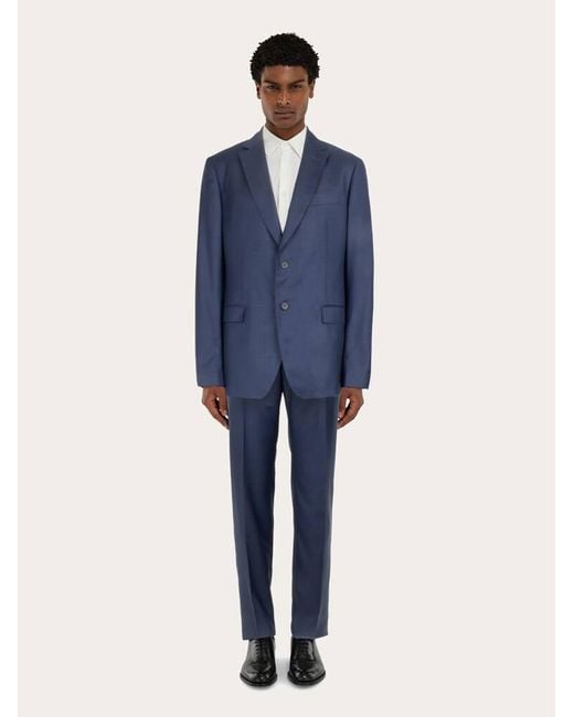 Ferragamo Blue Plain Suit for men