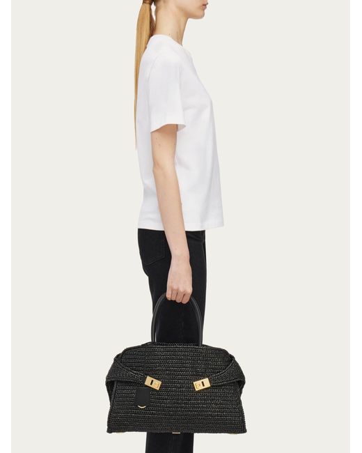 Ferragamo Black Hug Handbag (L)