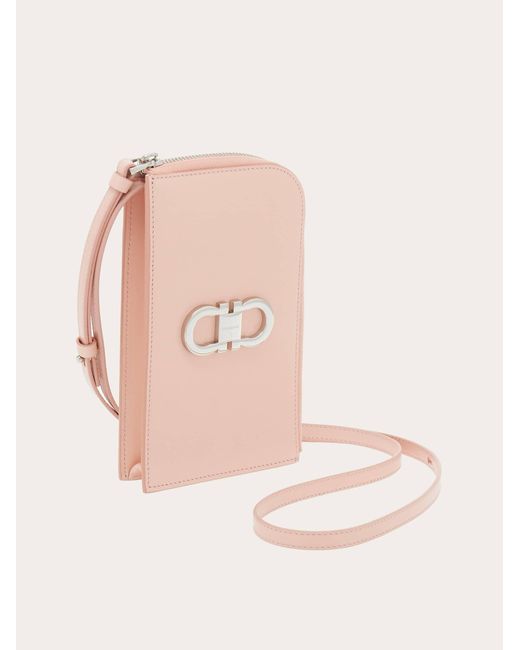 Porta smartphone ornamento Gancini di Ferragamo in Pink