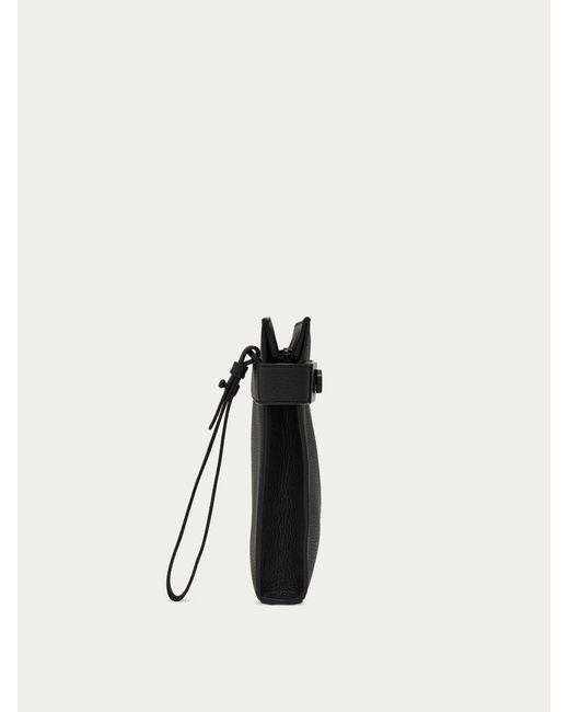 Ferragamo Black Pouch With Hug Buckle for men
