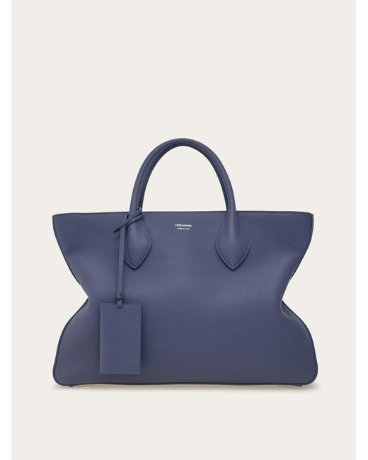 Ferragamo Blue Star-Shaped Tote Bag for men