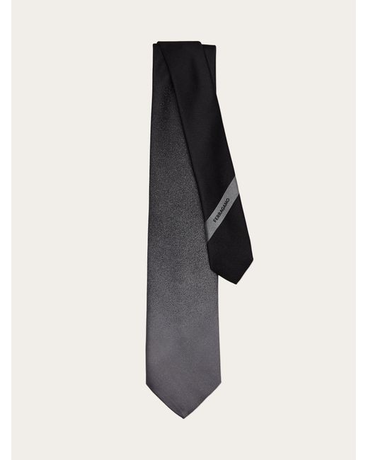 Nuanced silk jacquard tie Ferragamo pour homme en coloris Black