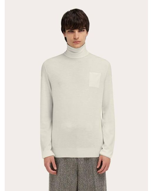 Ferragamo White Turtleneck for men