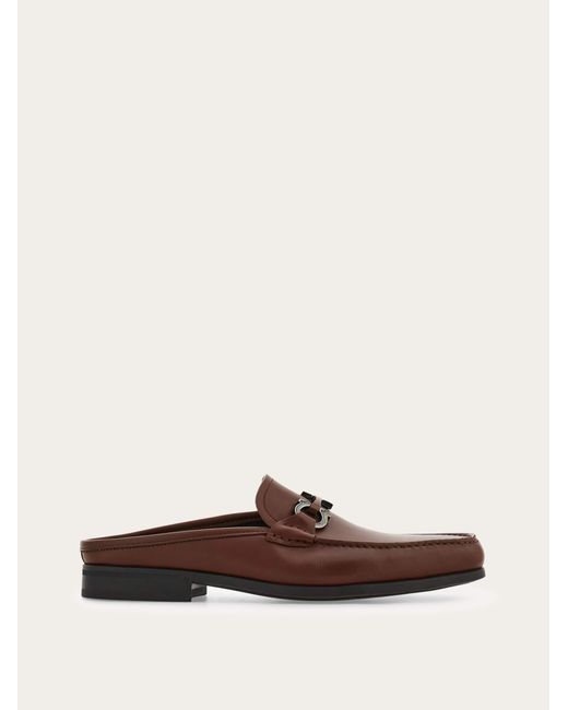 Ferragamo Brown Gancini Ornament Mule .5 for men