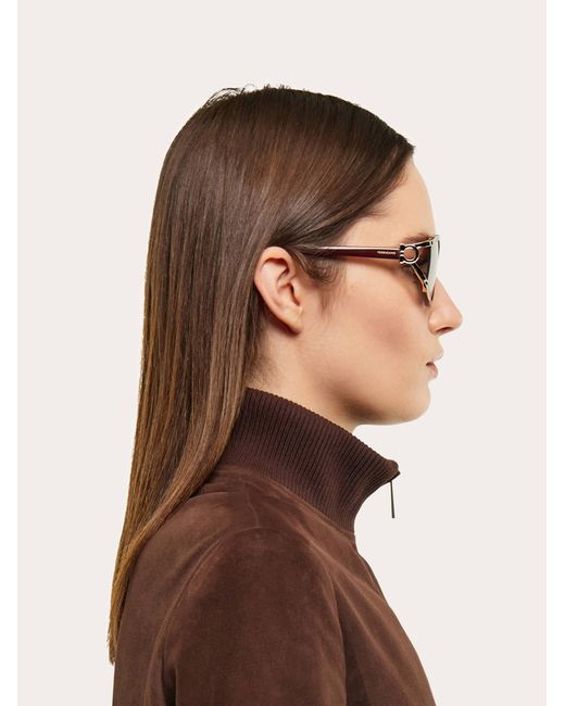 Ferragamo Pink Oval Frame Sunglasses