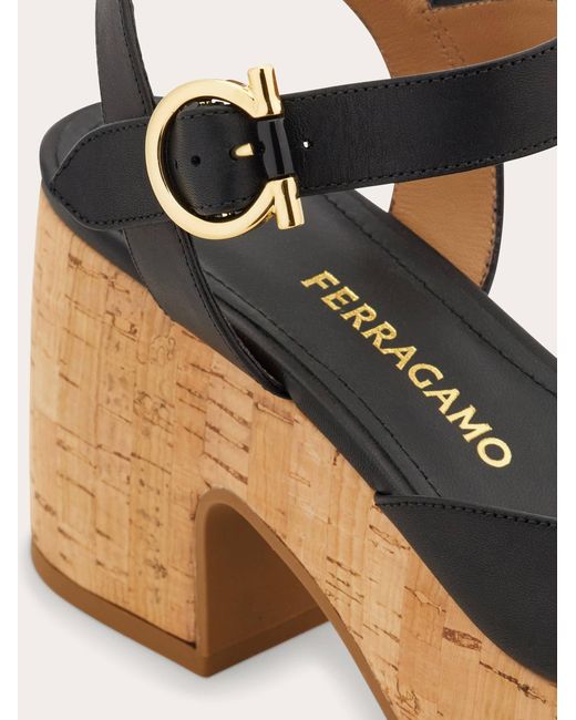 Ferragamo Black Platform Sandal