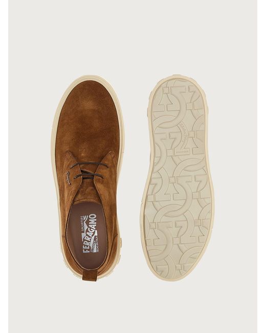 Botines deportivos Ferragamo de Ante de color Marrón para hombre - Lyst