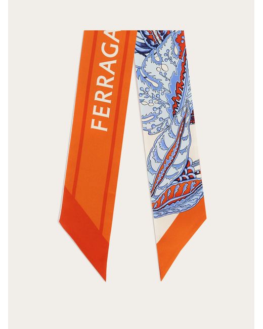 Ferragamo Orange Damen Mini Bandeau-Tuch Mit Dschungel-Print